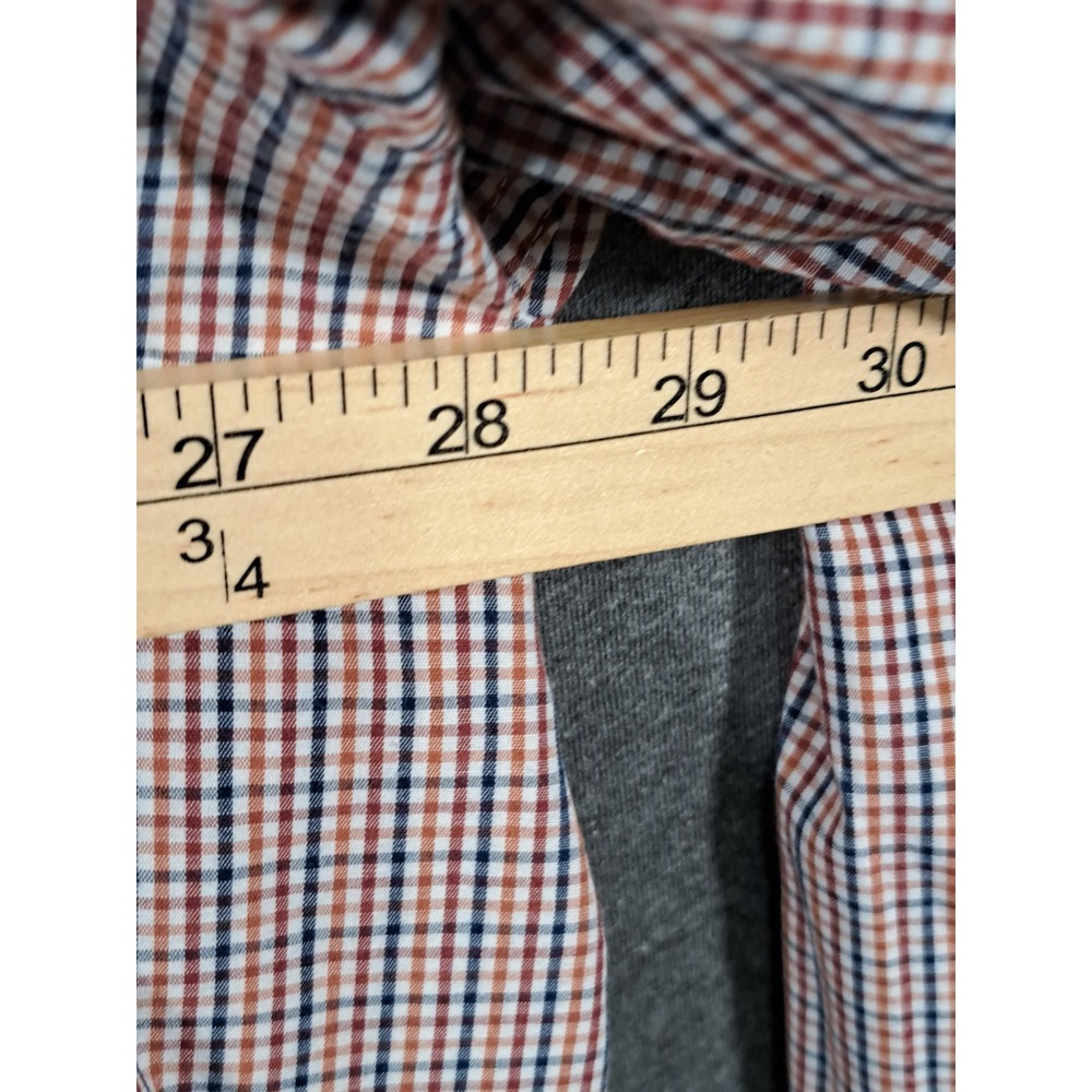 IZOD Mens 4XL Long Sleeve Check Button Down Shirt Red Blue‎ White Plaid Big Tall - Picture 6 of 9